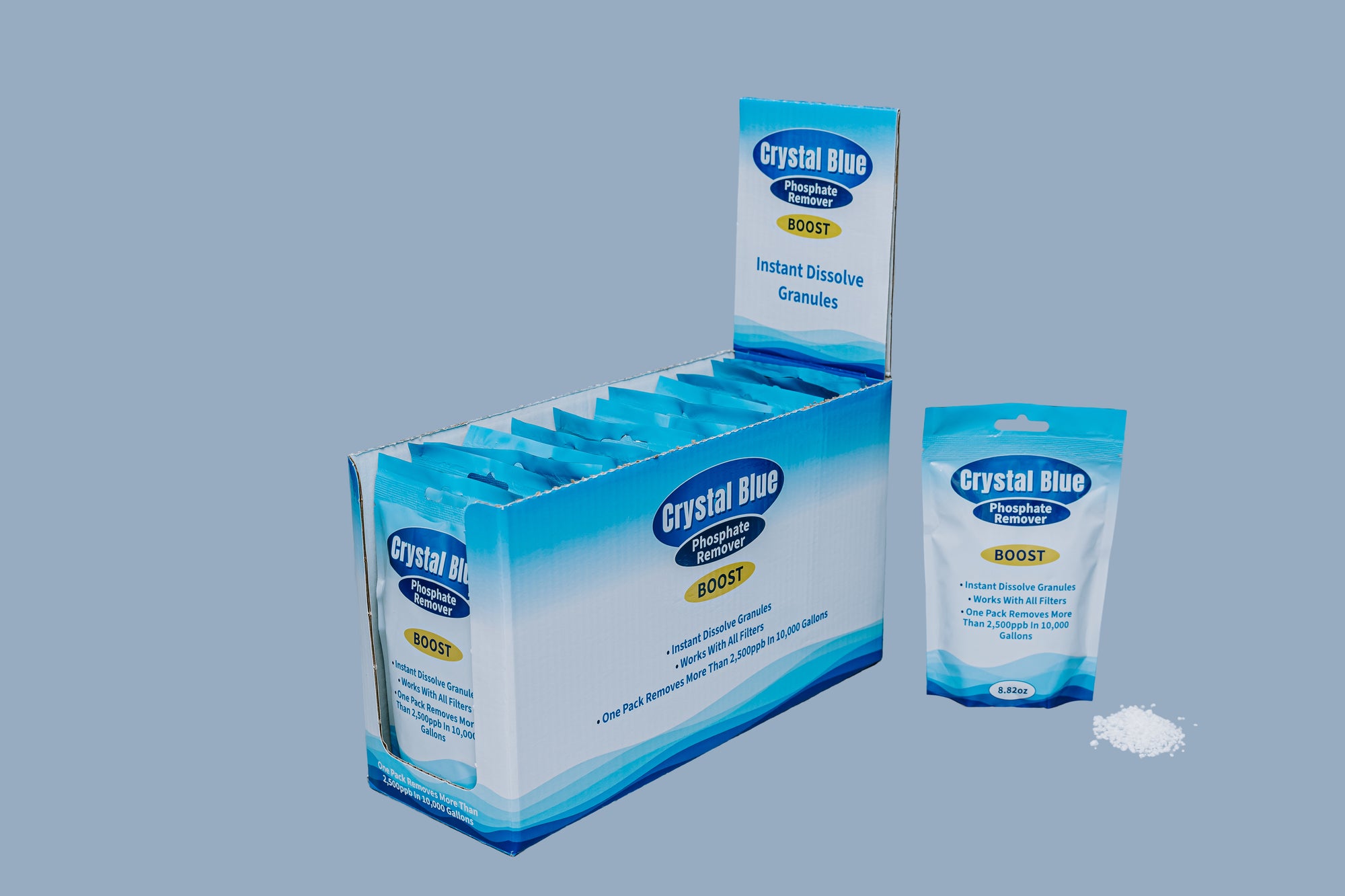 Crystal Blue Phosphate Remover Boost Granules - Box of 12 Pouches